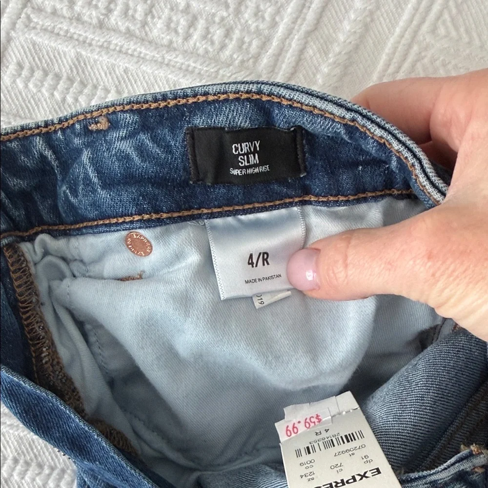Express High Rise Blue Jeans - Picture 5 of 6